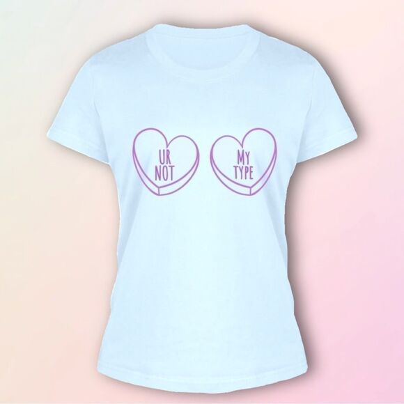 Anti-Valentine’s Day, Conversation Heart Tee, Slim Fit, Size S-3X - Picture 5 of 6